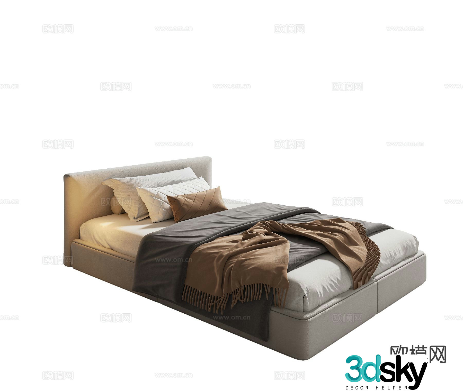 Modern single bed 3d model