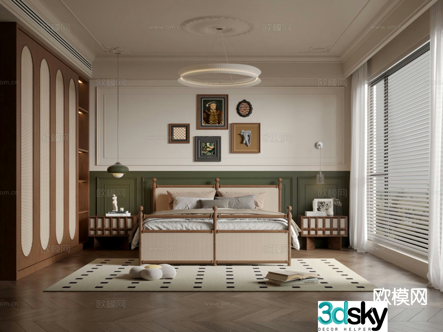 French retro bedroom master bedroom 3d model