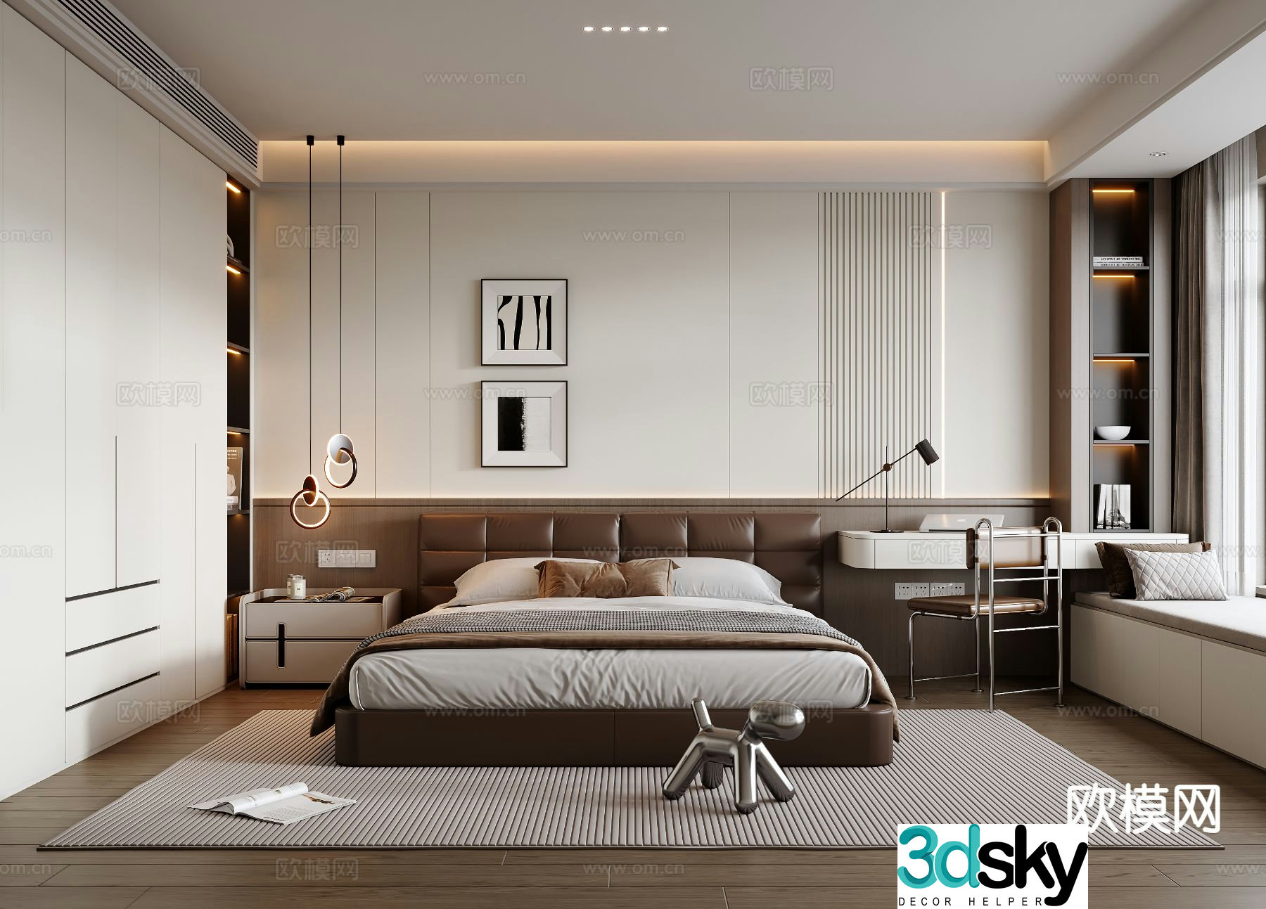 Italian style bedroom master bedroom 3d model