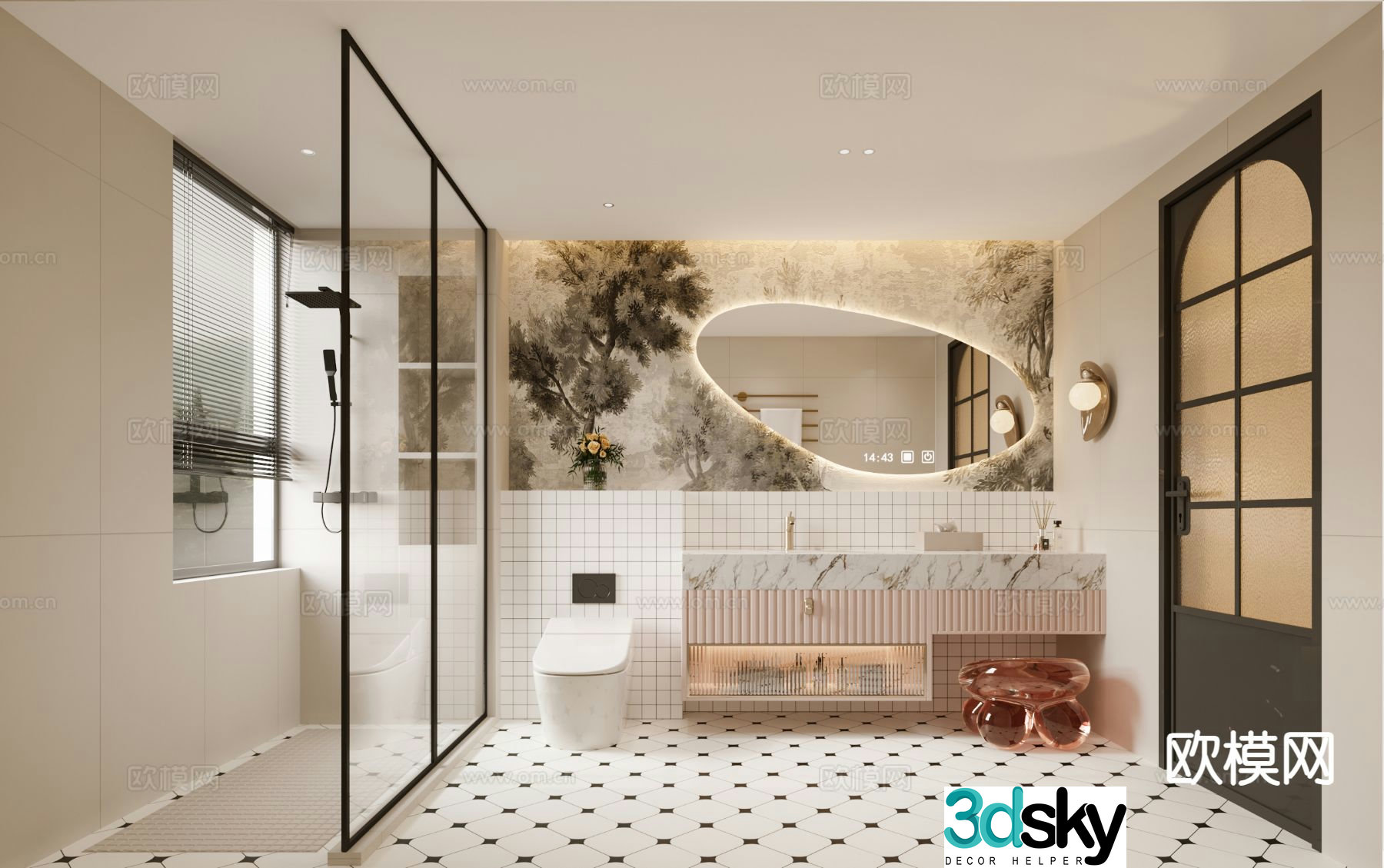 French bathroom bathroom 3d model