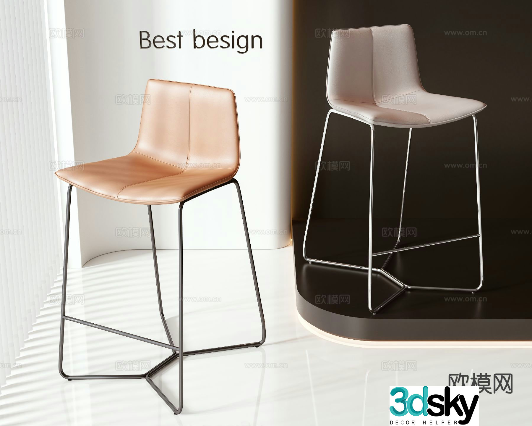 Modern bar stool bar stool 3d model