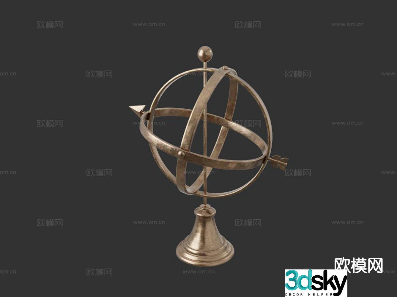 Armillary sphere scientific instrument 3d model