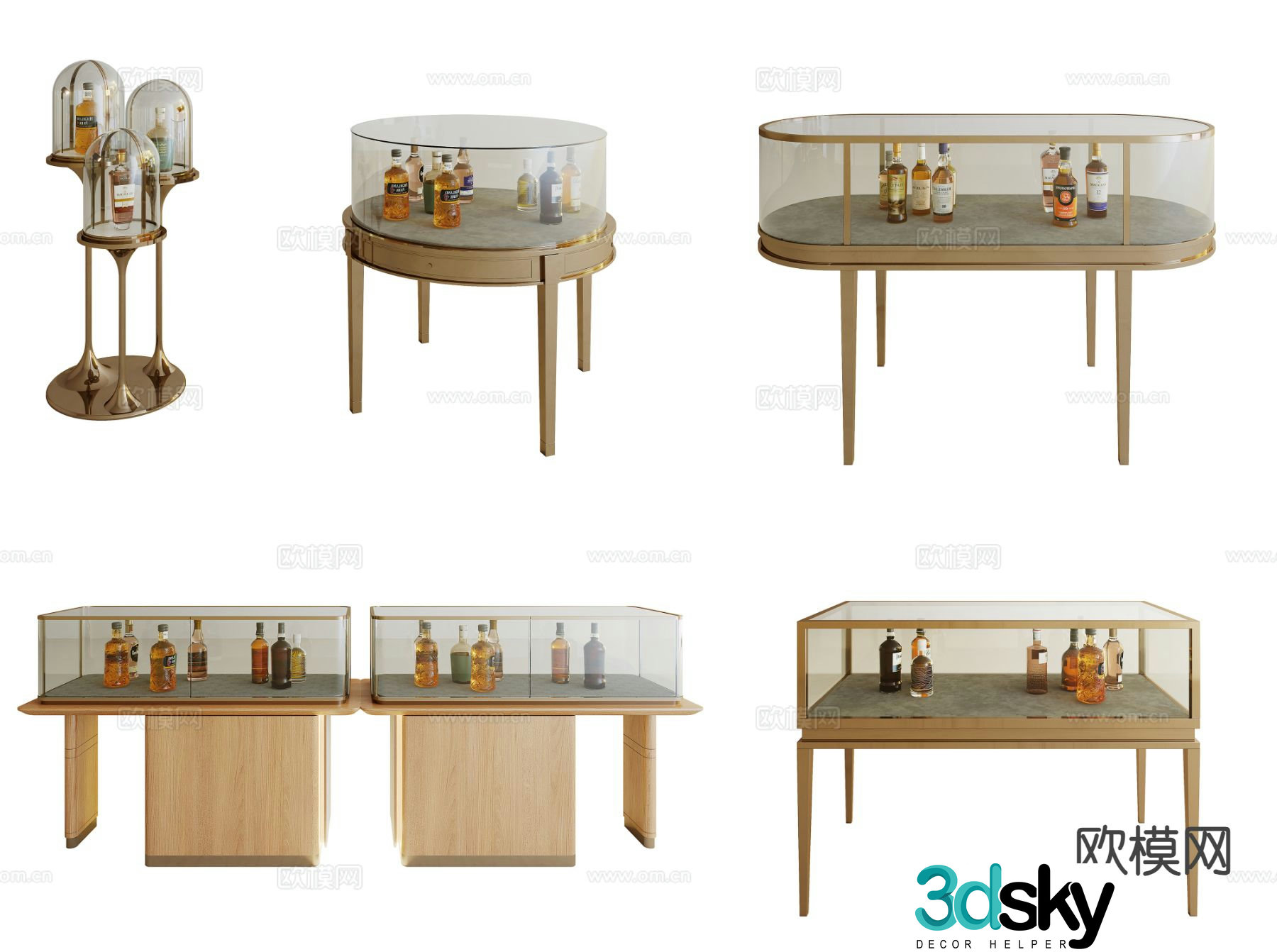 Modern wine island display island 3D model