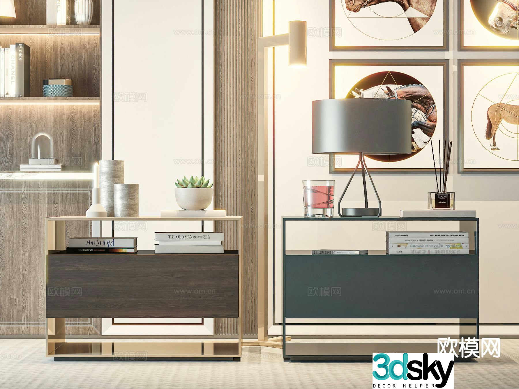 Modern bedside table 3d model