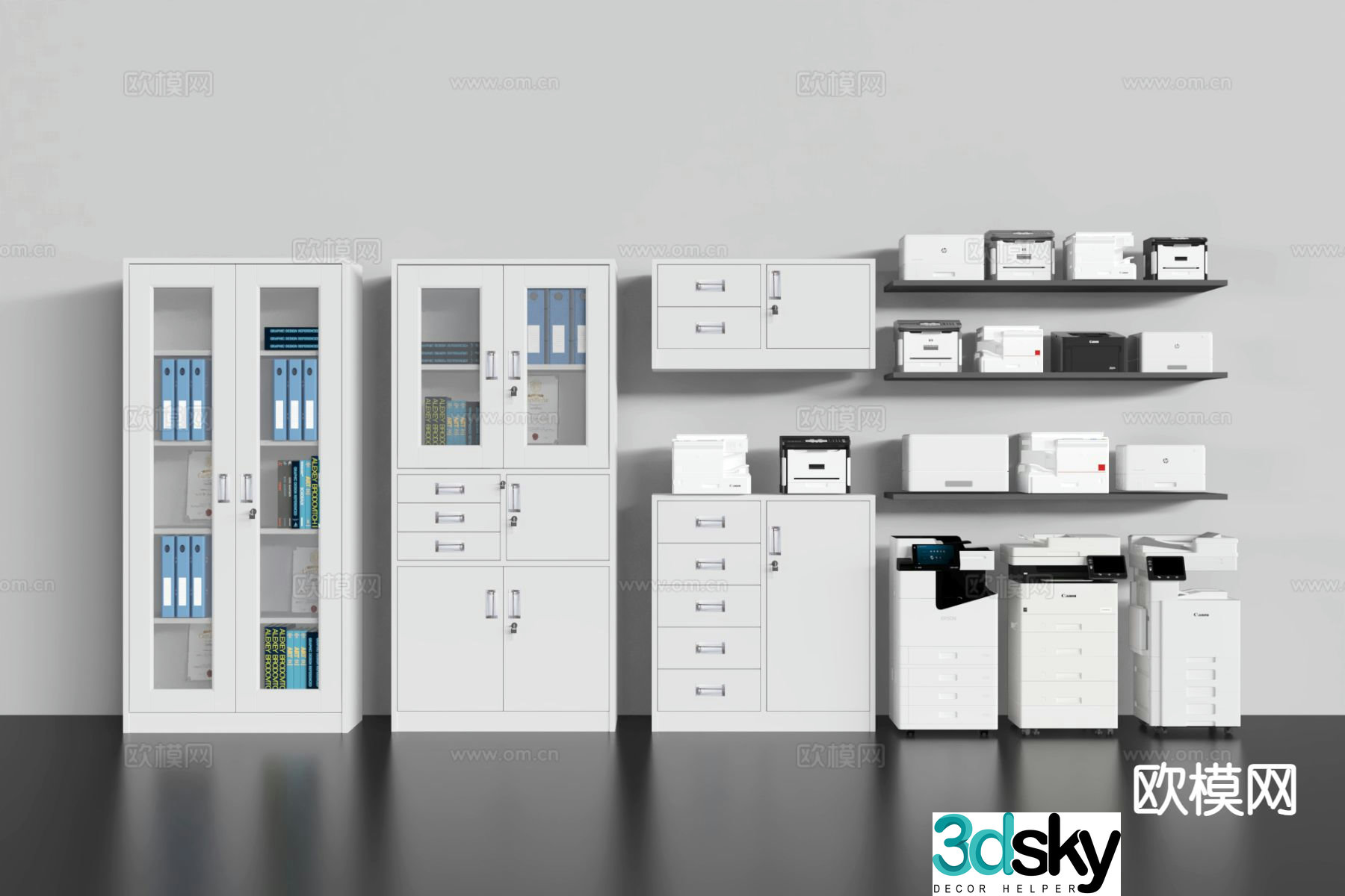File Cabinet File Cabinet Printer Copier Office Supplies 3D Model