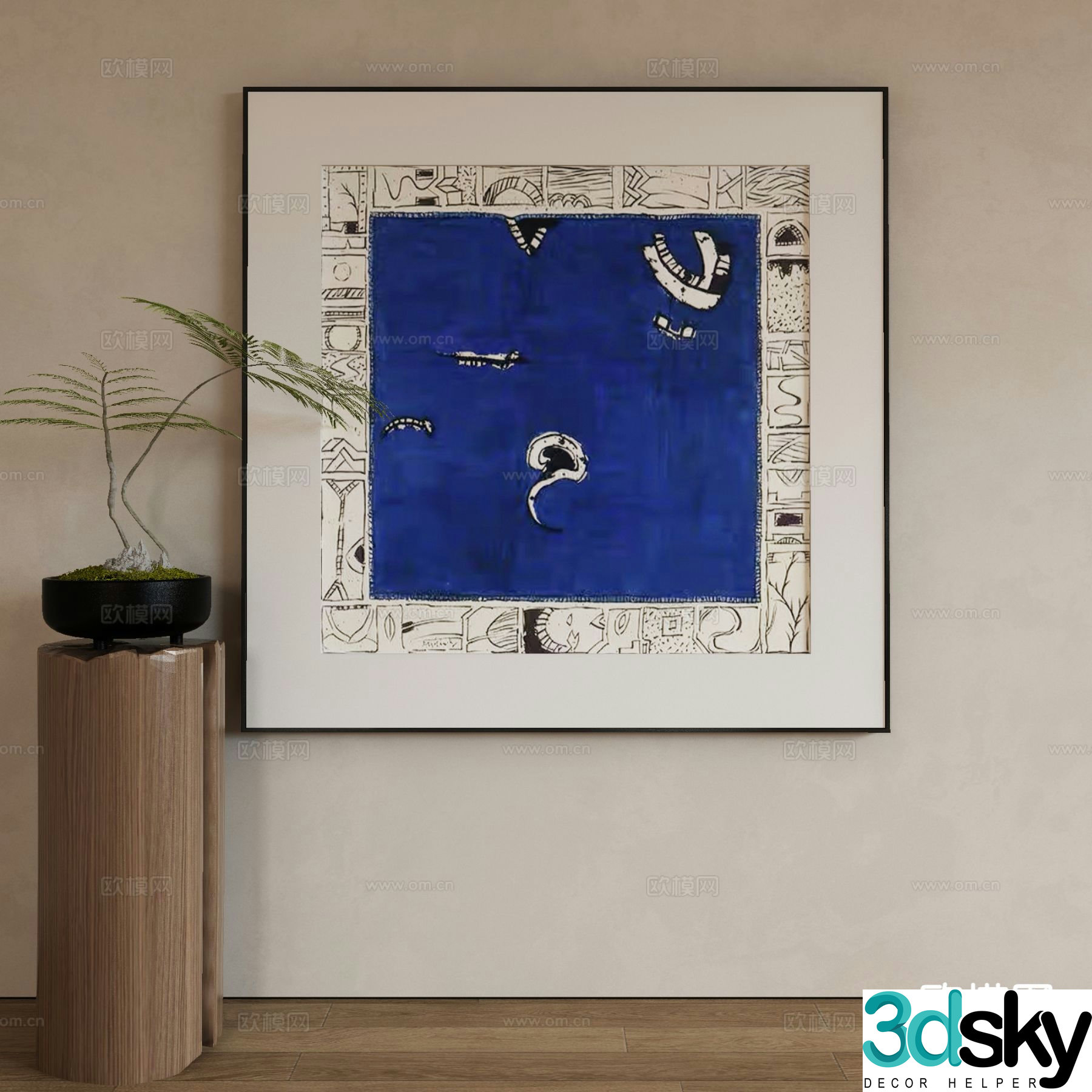 Wabi-sabi art painting texture painting decorative painting 3d model