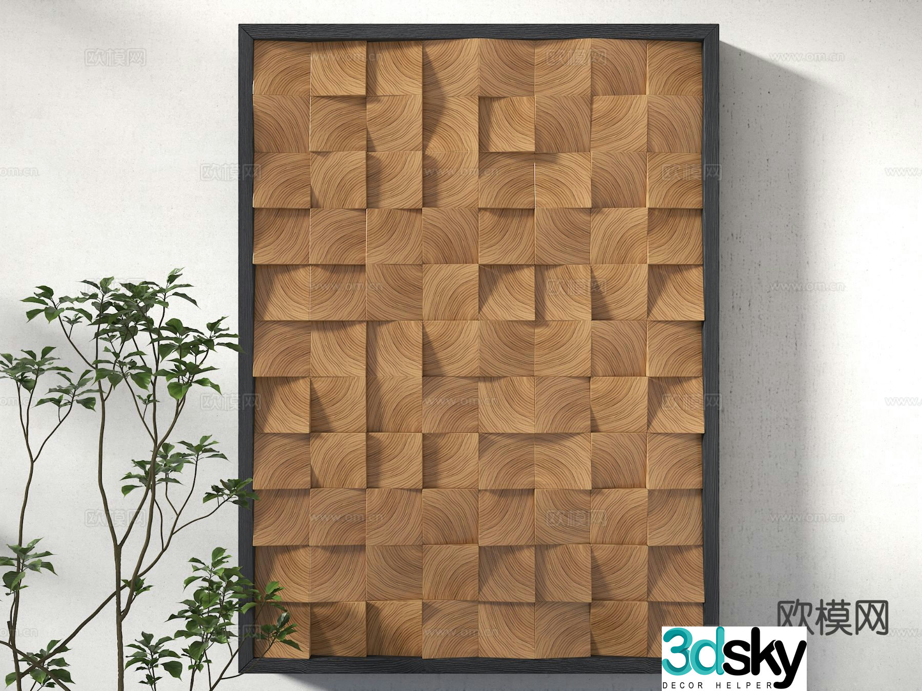 Wabi-sabi three-dimensional painting decorative painting 3d model