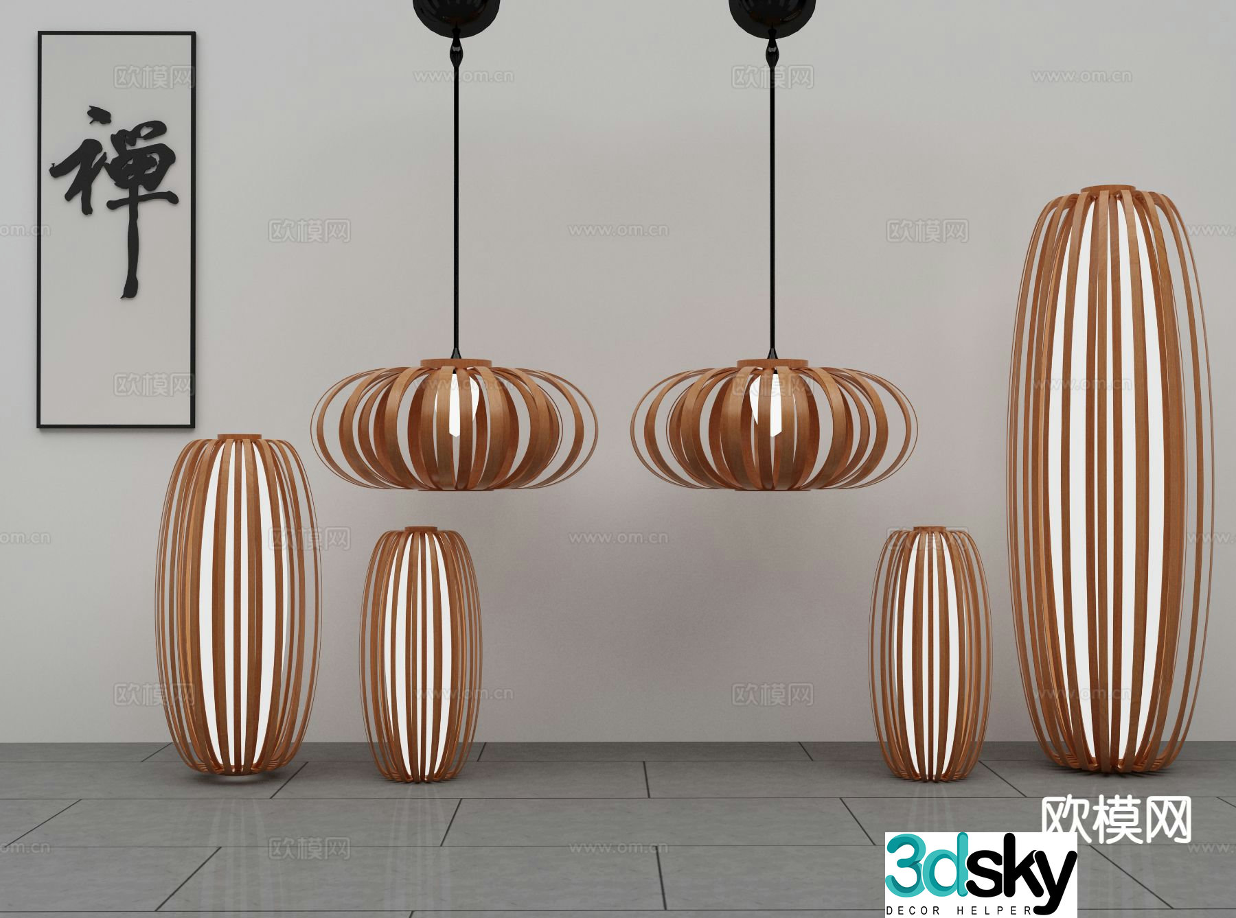 Wabi-sabi chandelier art chandelier 3d model