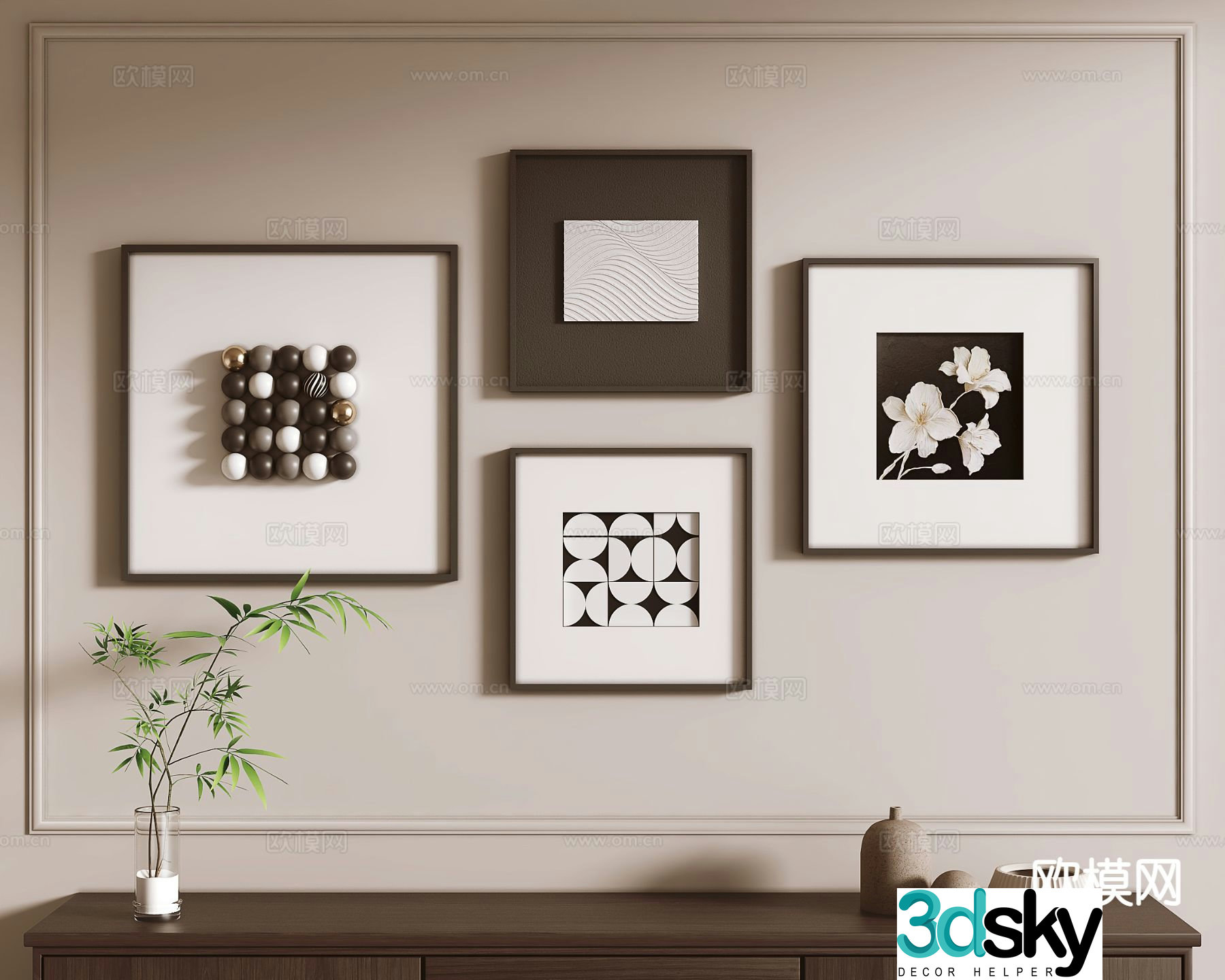 Medieval style three-dimensional painting art painting decorative painting 3D model