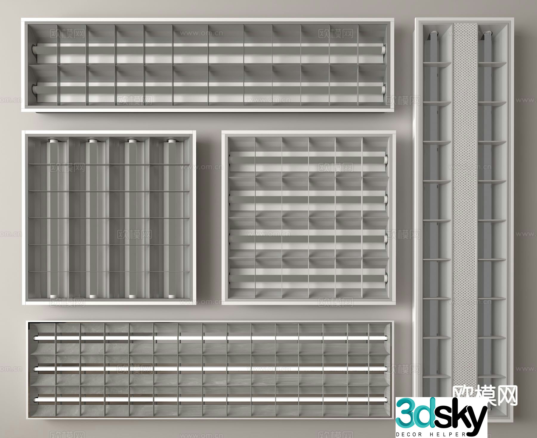 Office lamp grille lamp 3d model