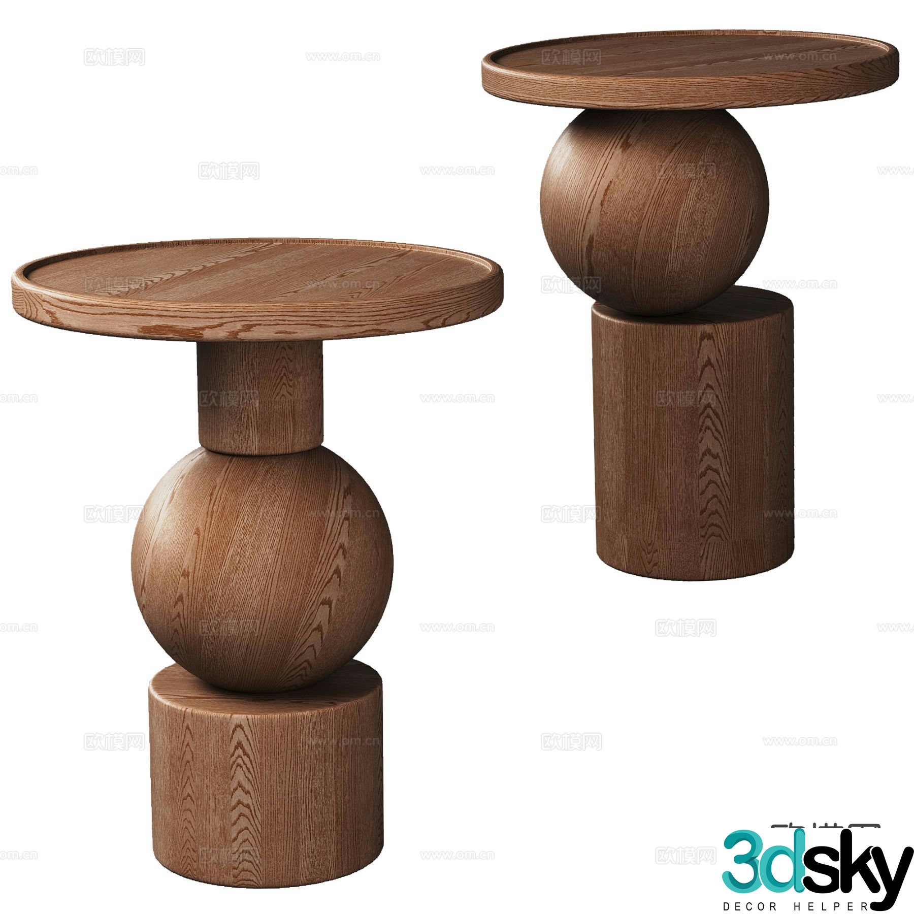 Wabi-sabi corner table side table round table table table 3D model