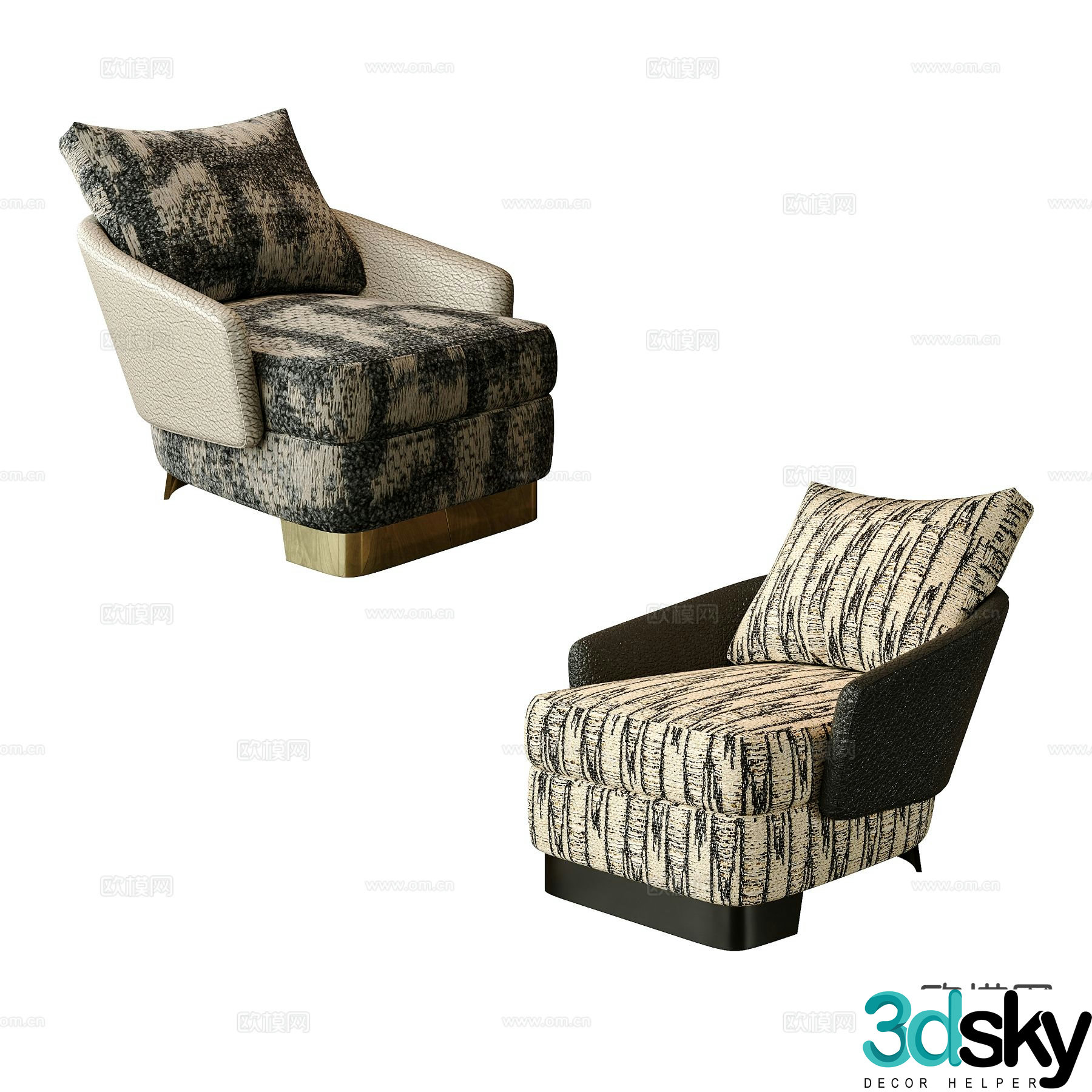 Modern sofa chair leisure chair 3d model