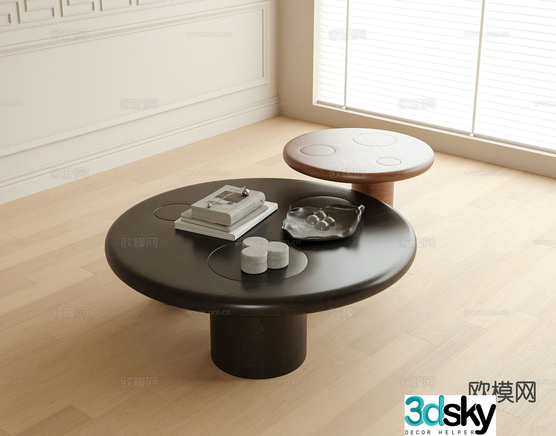 Medieval style coffee table mother-in-law coffee table 3d model