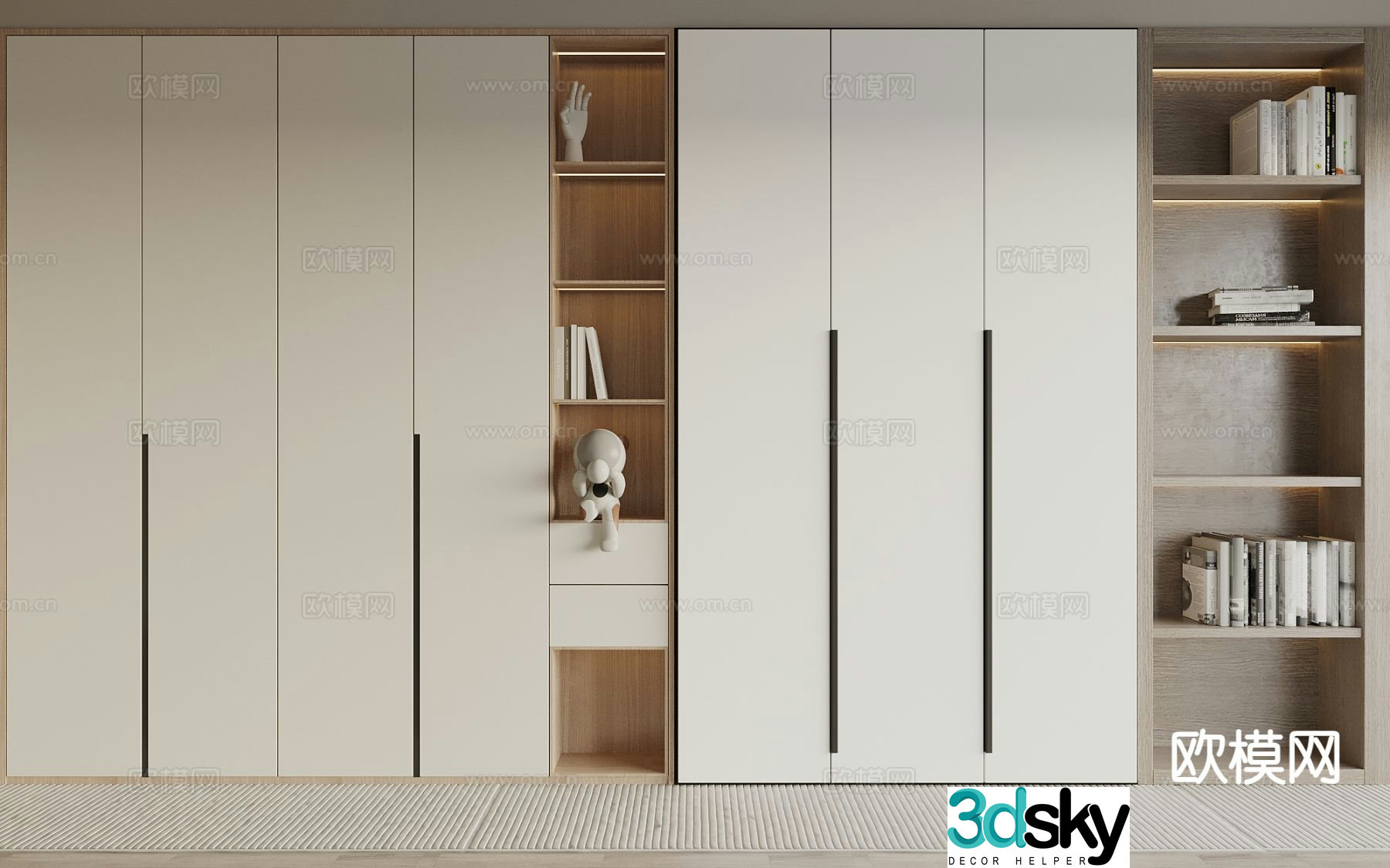 Log style wardrobe 3D model