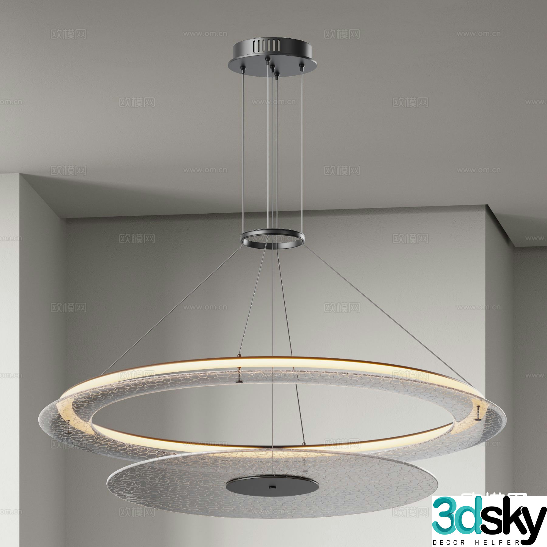 Modern glass chandelier round chandelier 3d model