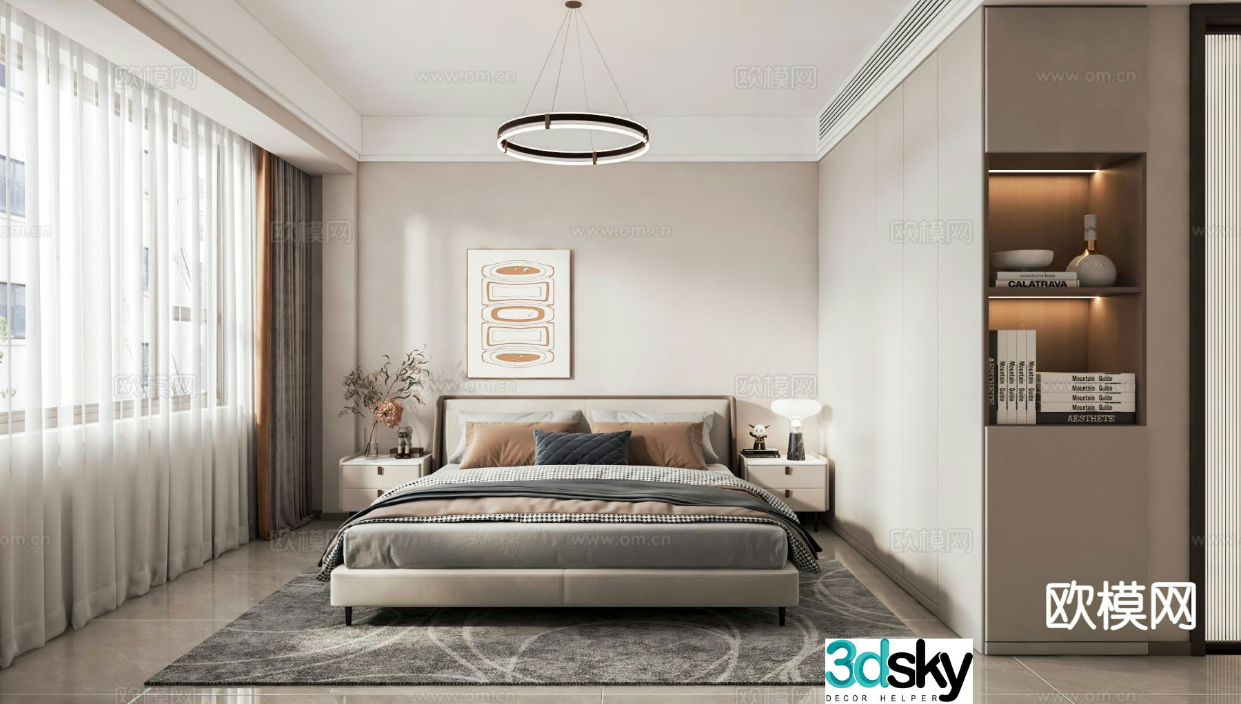 Modern bedroom master bedroom 3d model