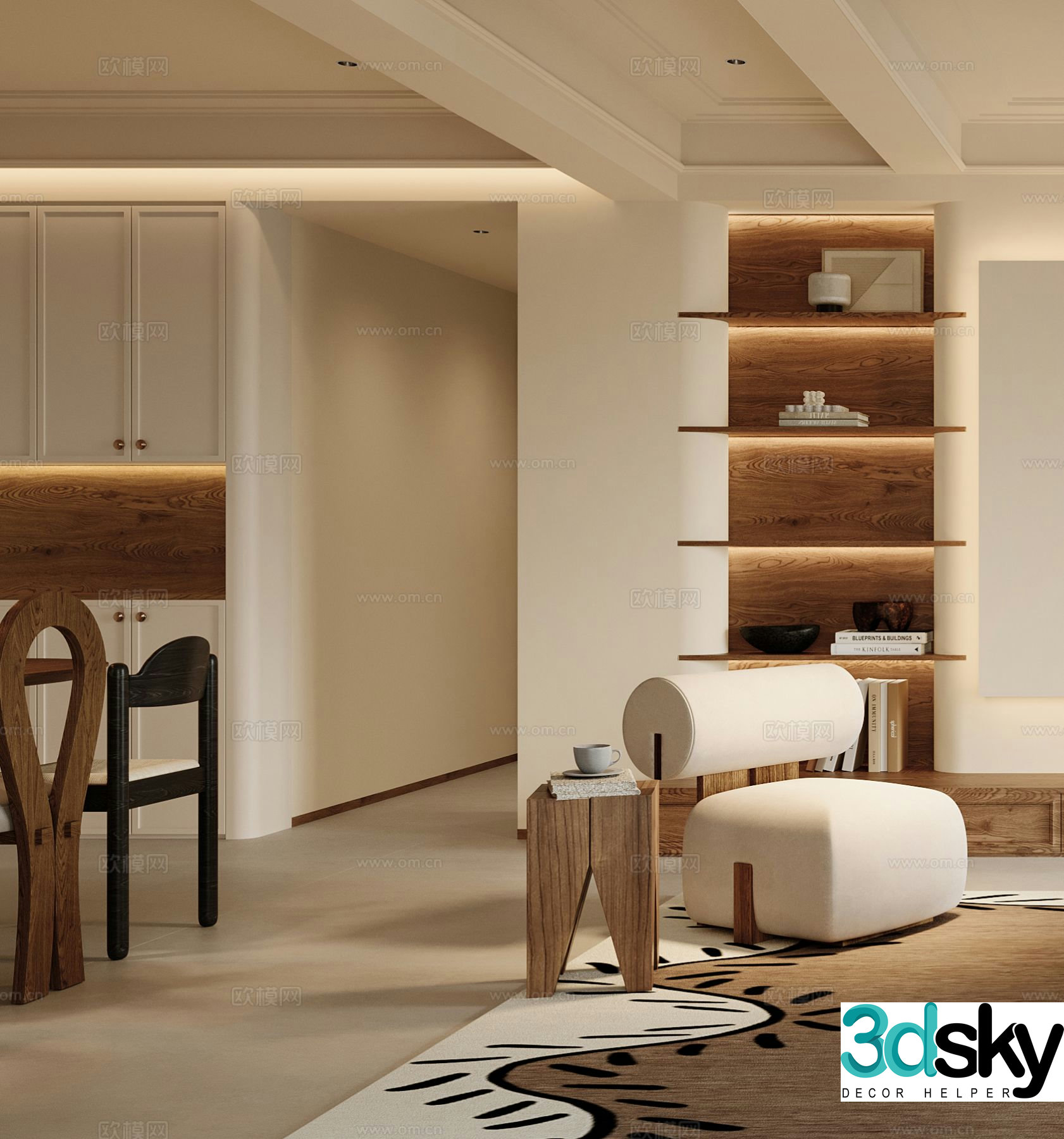 Medieval style single sofa 3d model