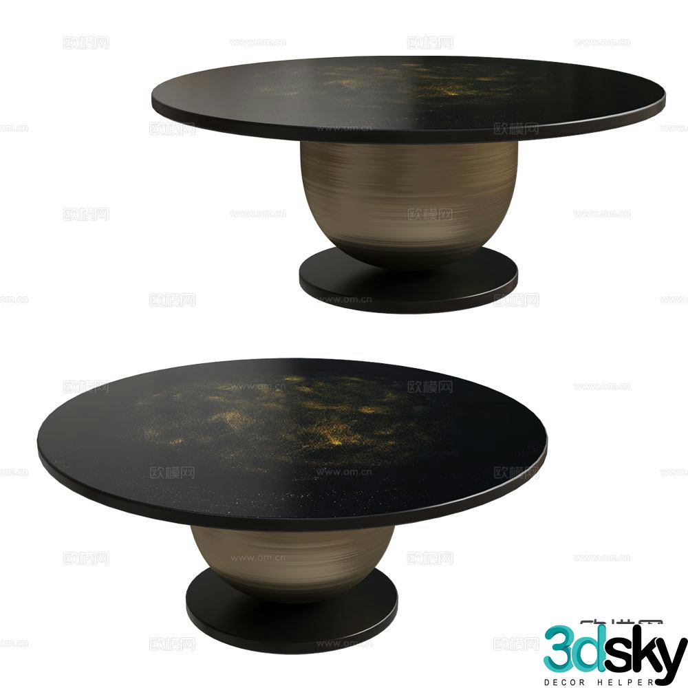 Pacini & Cappellini simple dining table round dining table 3d model