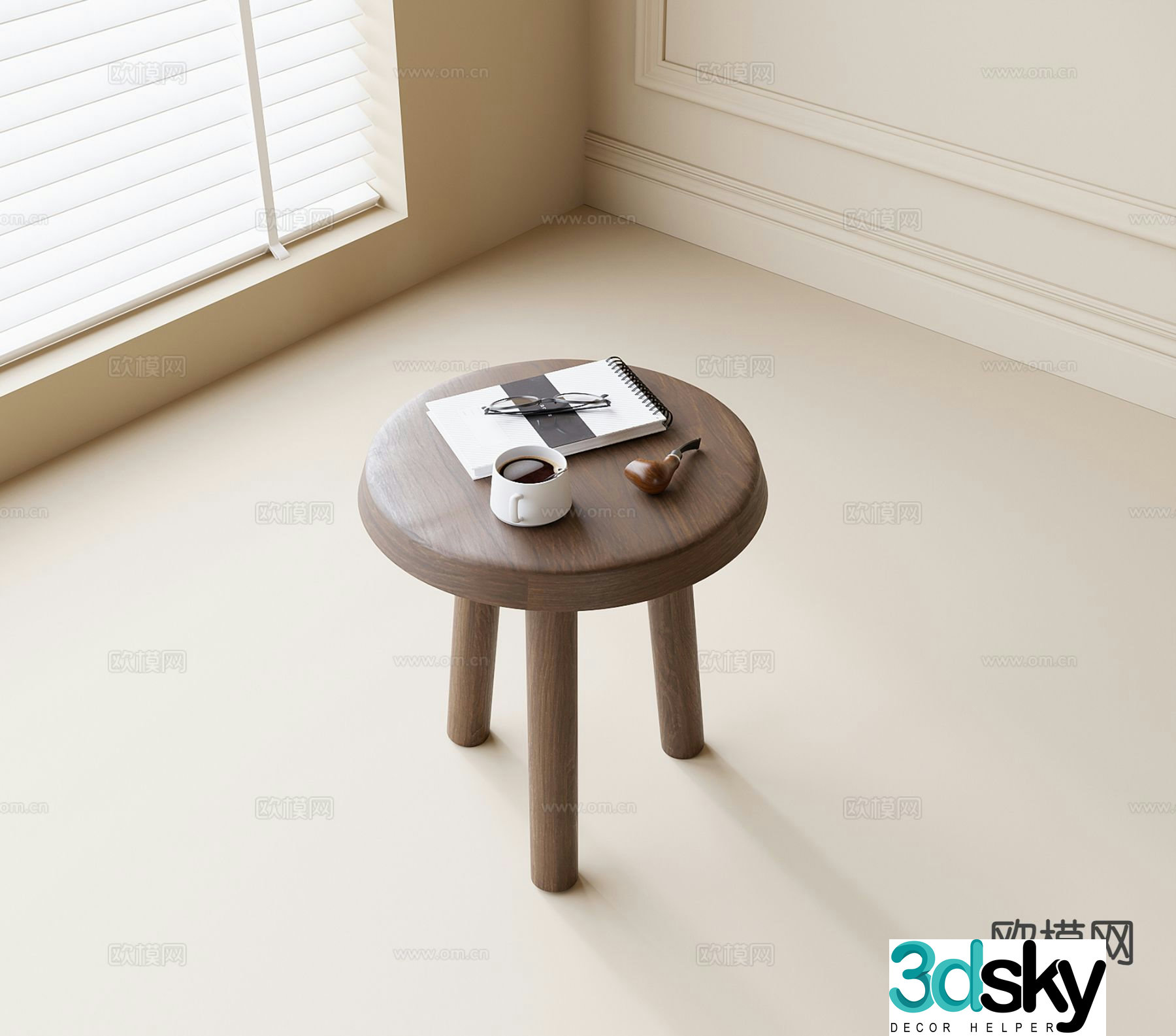 Nordic side table corner table round table table table 3D model