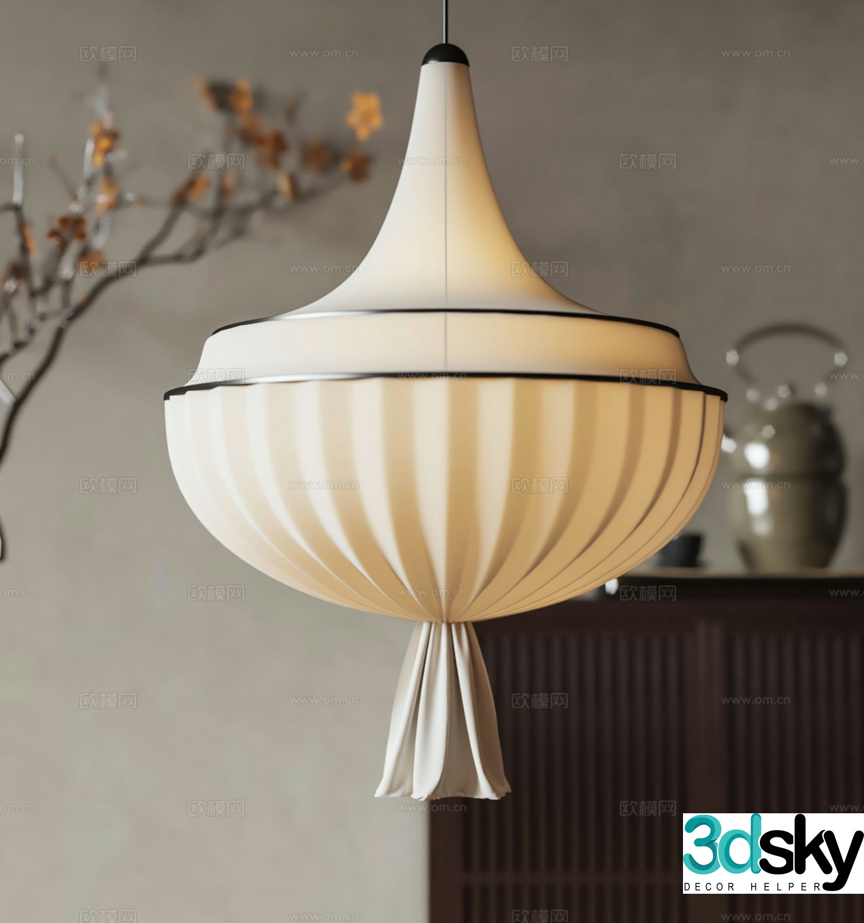 Medieval style chandelier 3d model