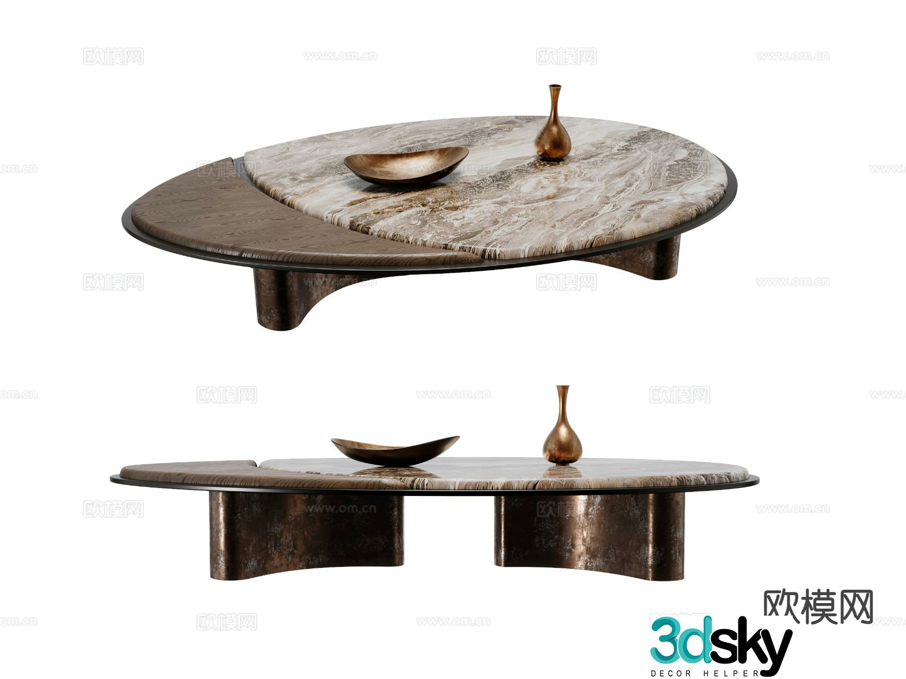 Light luxury coffee table 3D model