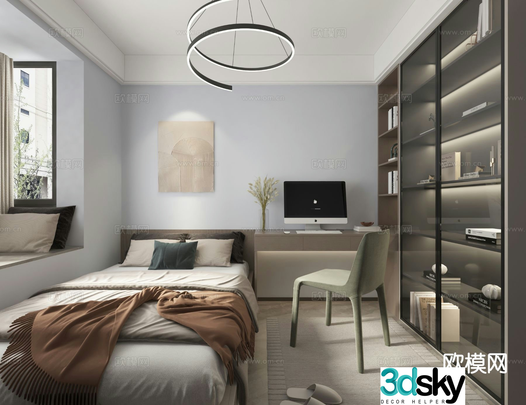 Modern bedroom second bedroom 3d model