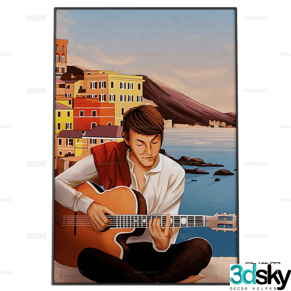 NC Design figure hanging painting landscape painting decorative painting 3d model