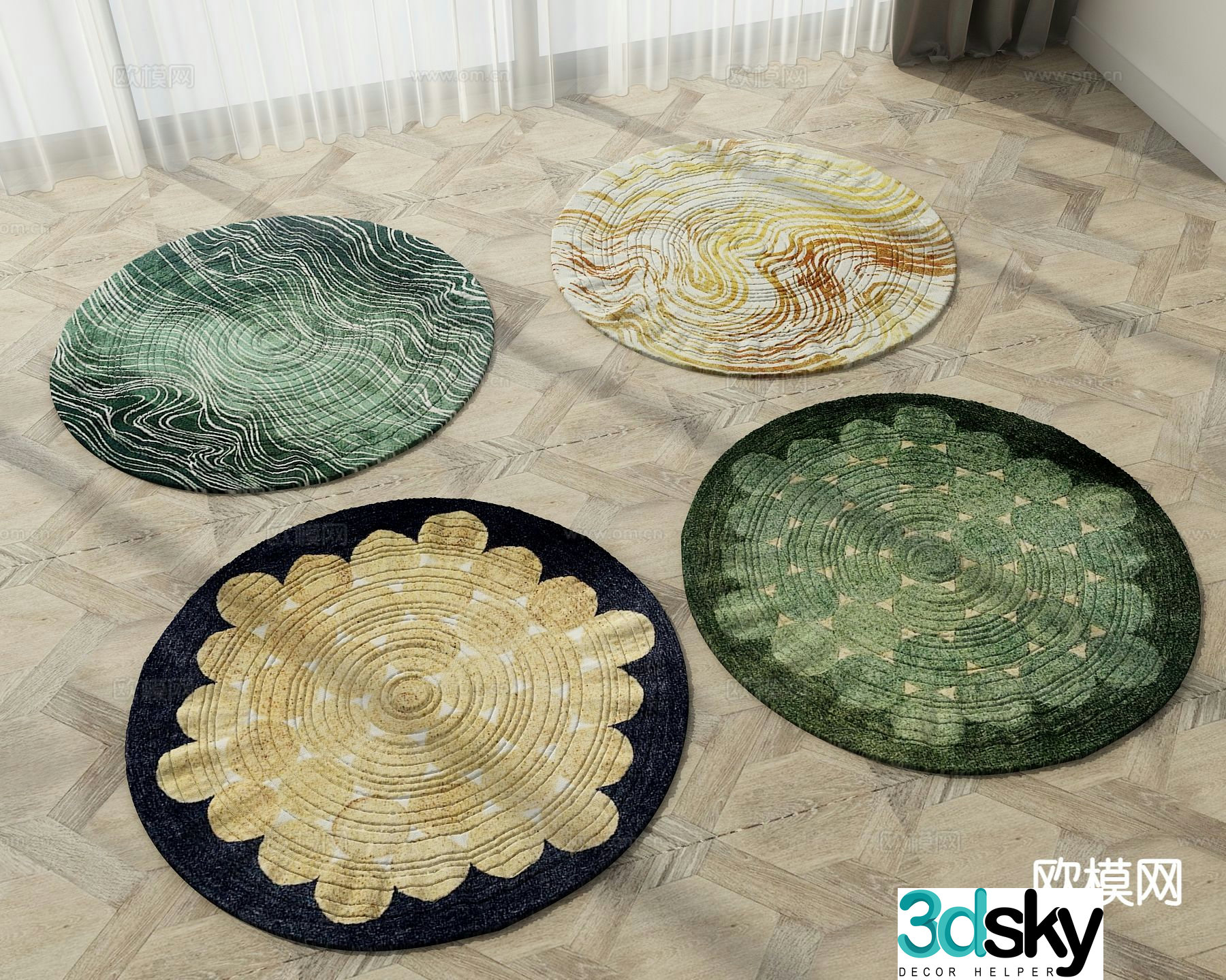 Modern round carpet 3d model