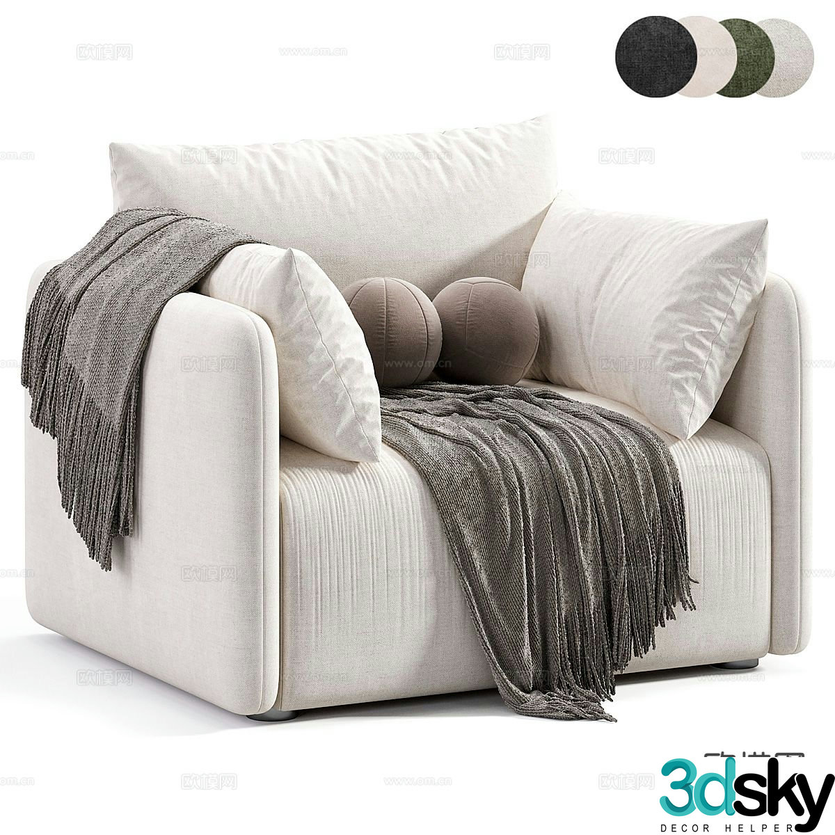 Single sofa leisure sofa 3d model