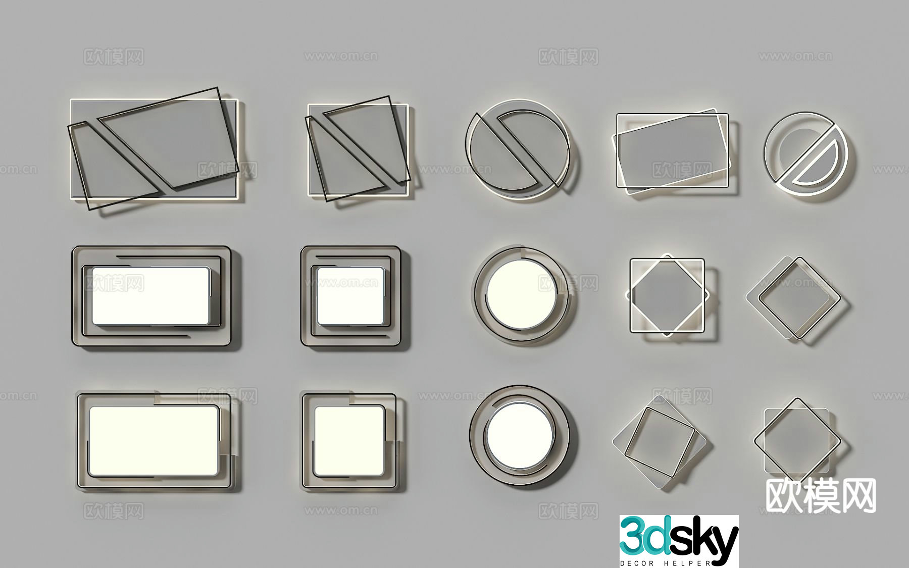 Living room ceiling lamp square ceiling lamp 3d model