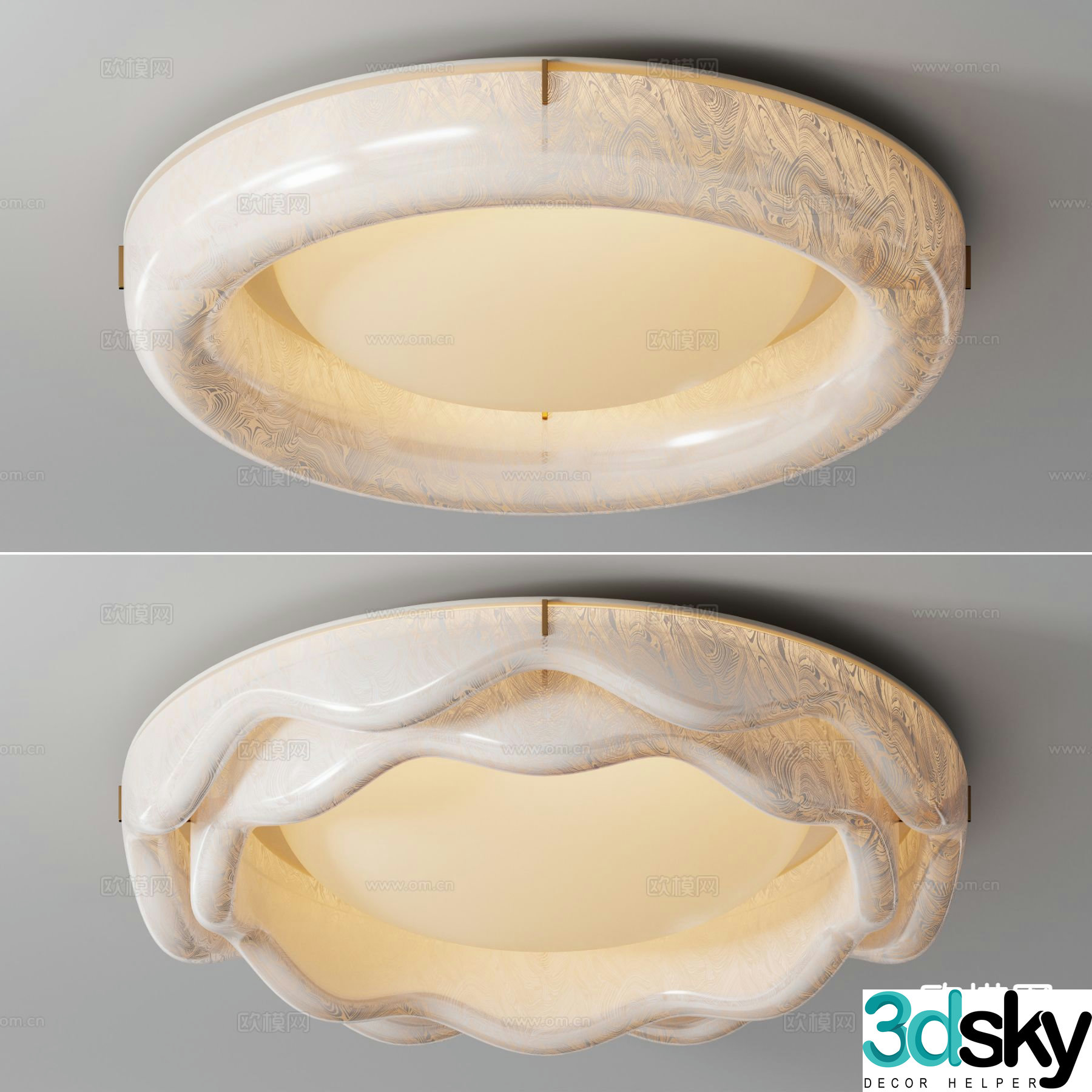 Cream style ceiling lamp living room ceiling lamp 3d model