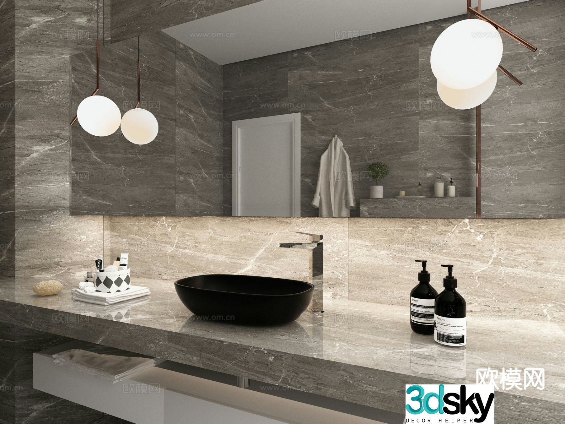 Modern bathroom toilet 3d model