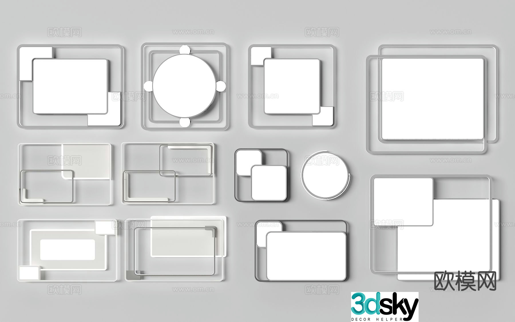 Living room ceiling lamp square ceiling lamp 3d model