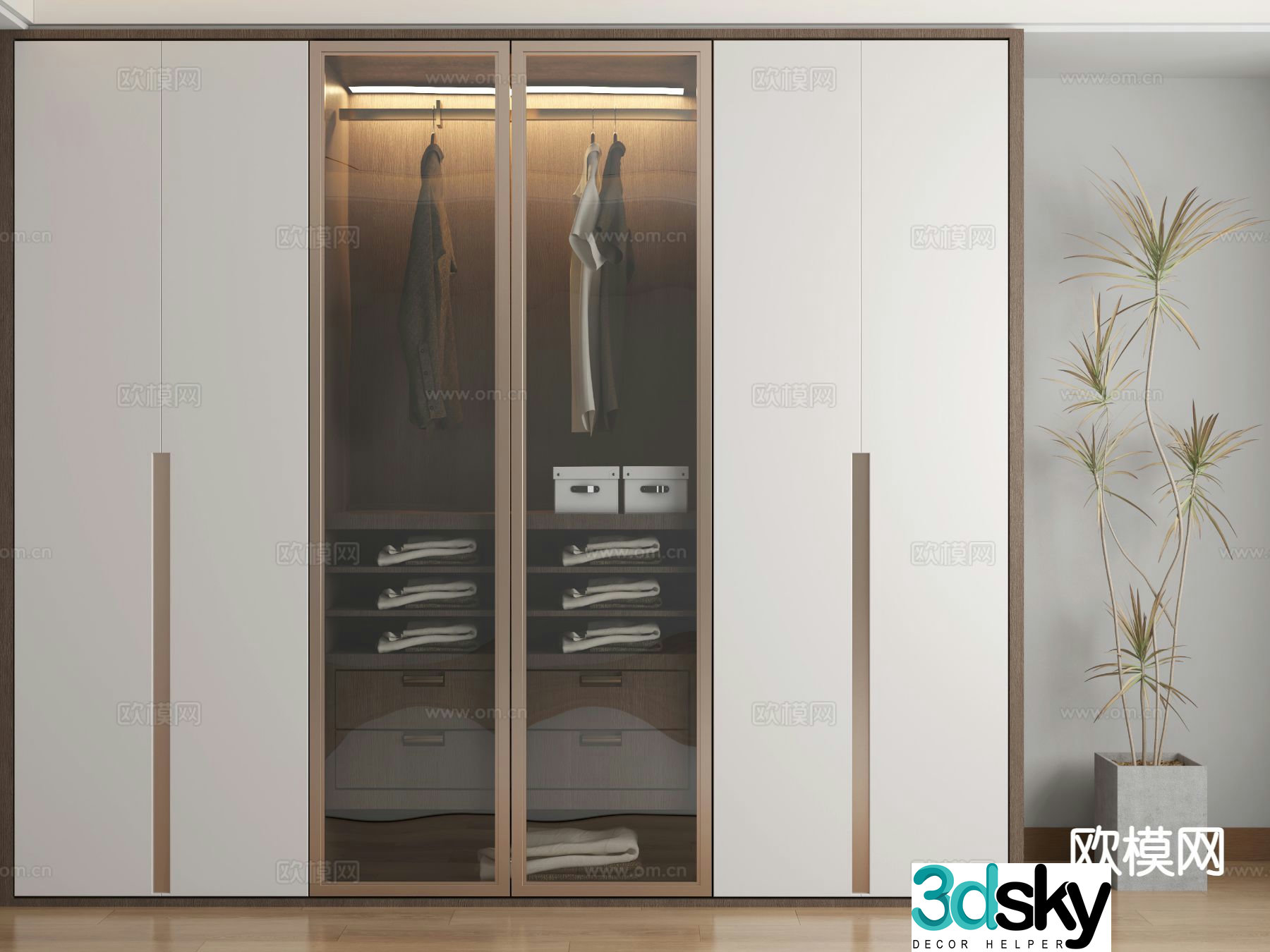 modern wardrobe wardrobe 3d model