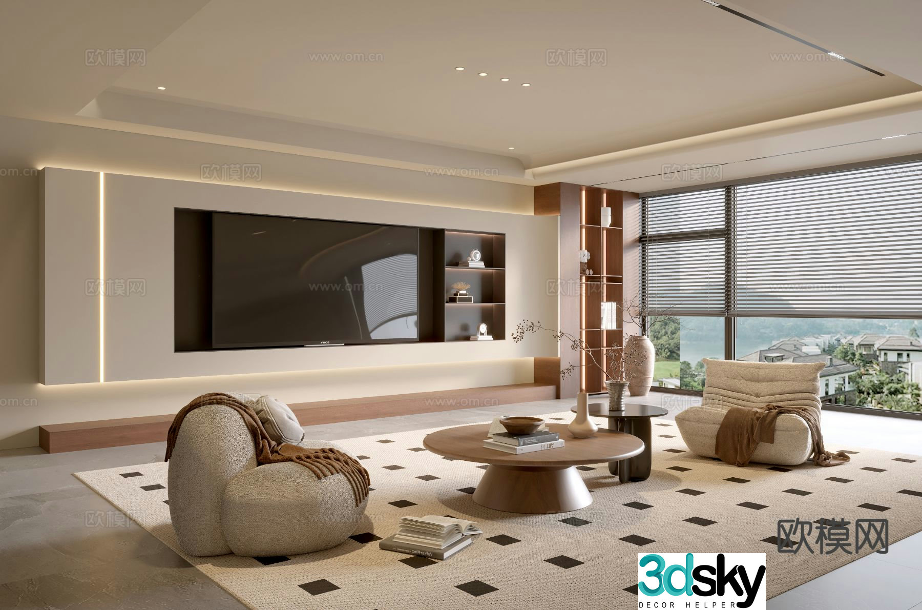 Medieval style living room 3D model