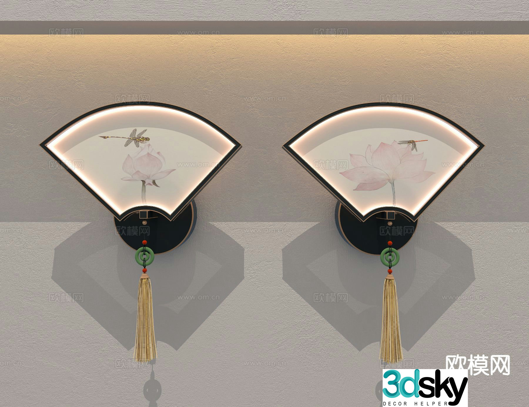 New Chinese style wall lamp 3d model