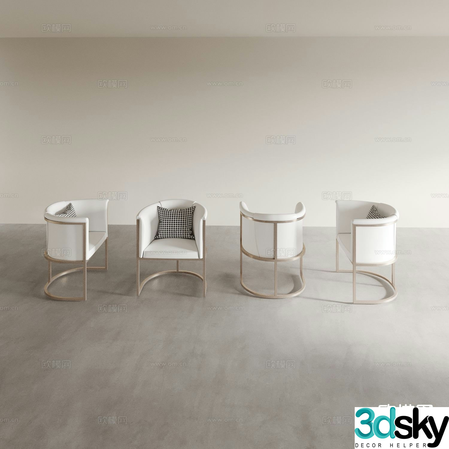 Modern chair leisure chair 3d model