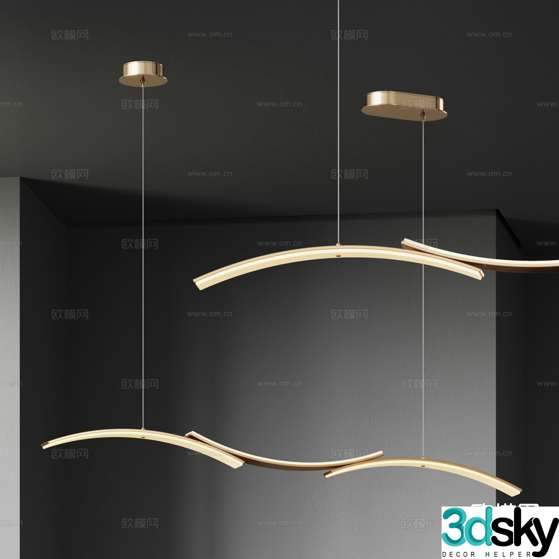 Light luxury chandelier art chandelier 3d model