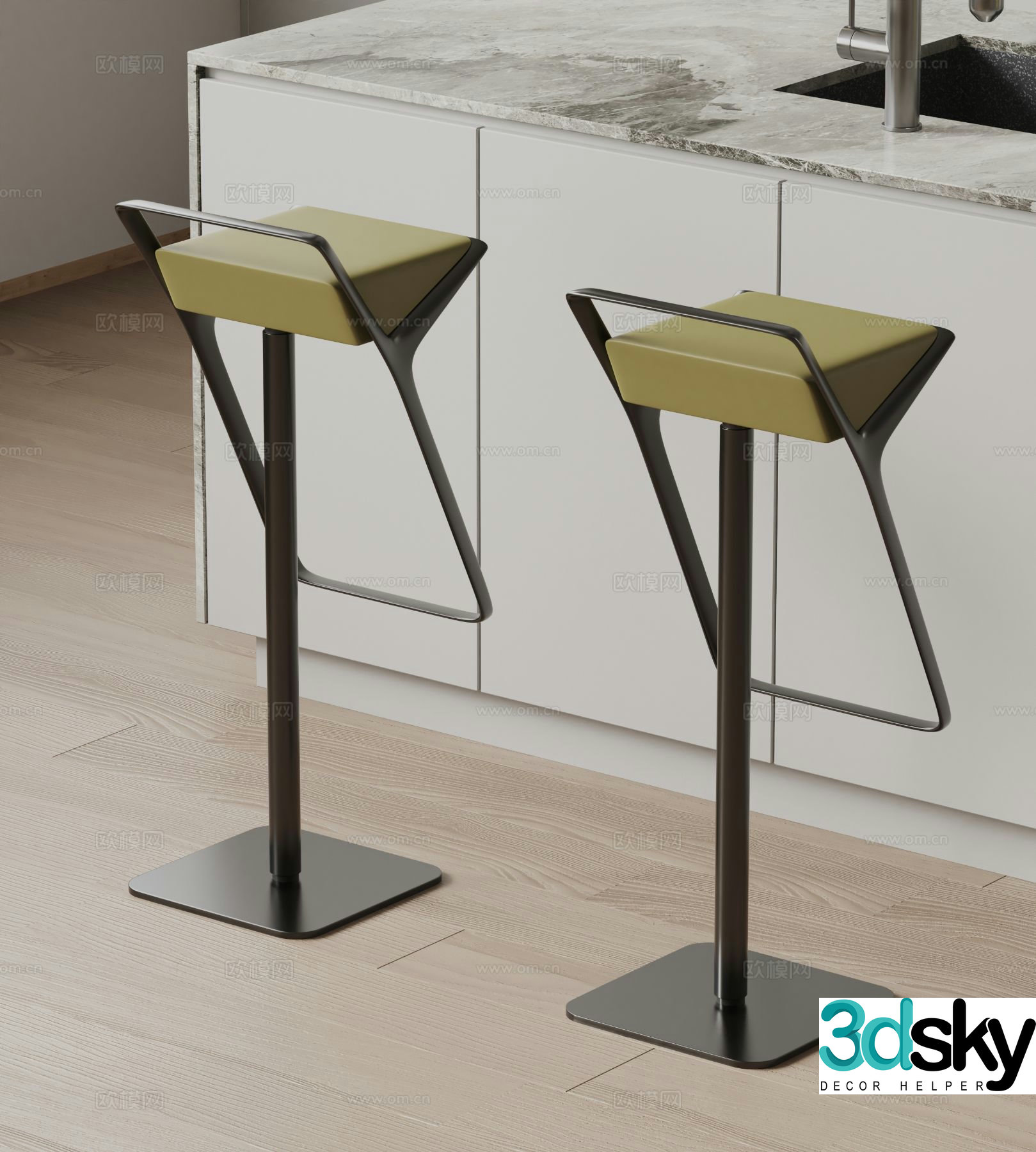 Designer modern bar stool bar stool high stool 3d model