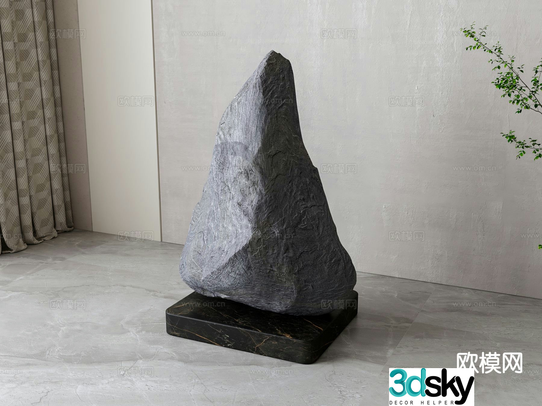 New Chinese style stone rockery landscape stone 3d model