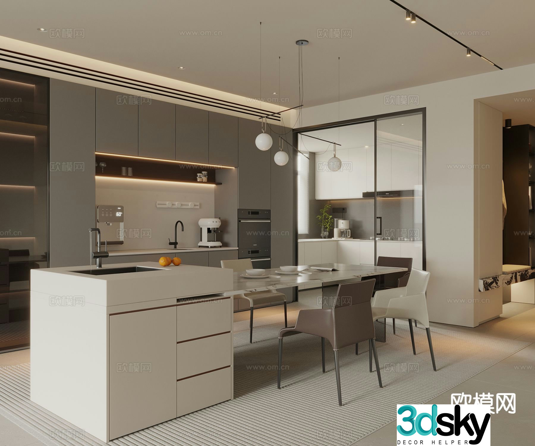 Modern restaurant 3d model