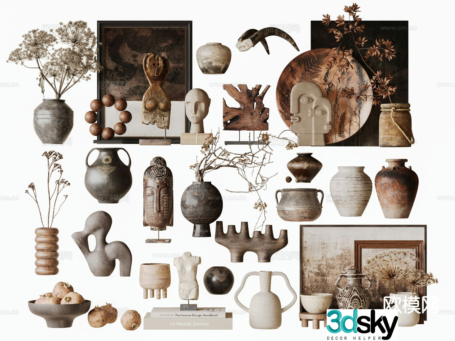 Medieval style ornaments pottery pot vase 3d model