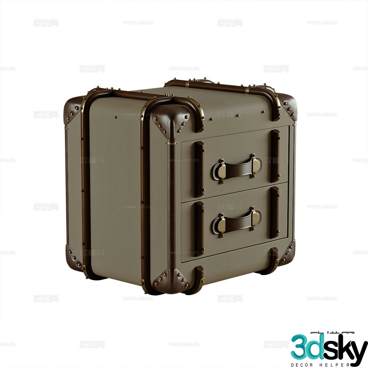 American bedside table 3d model