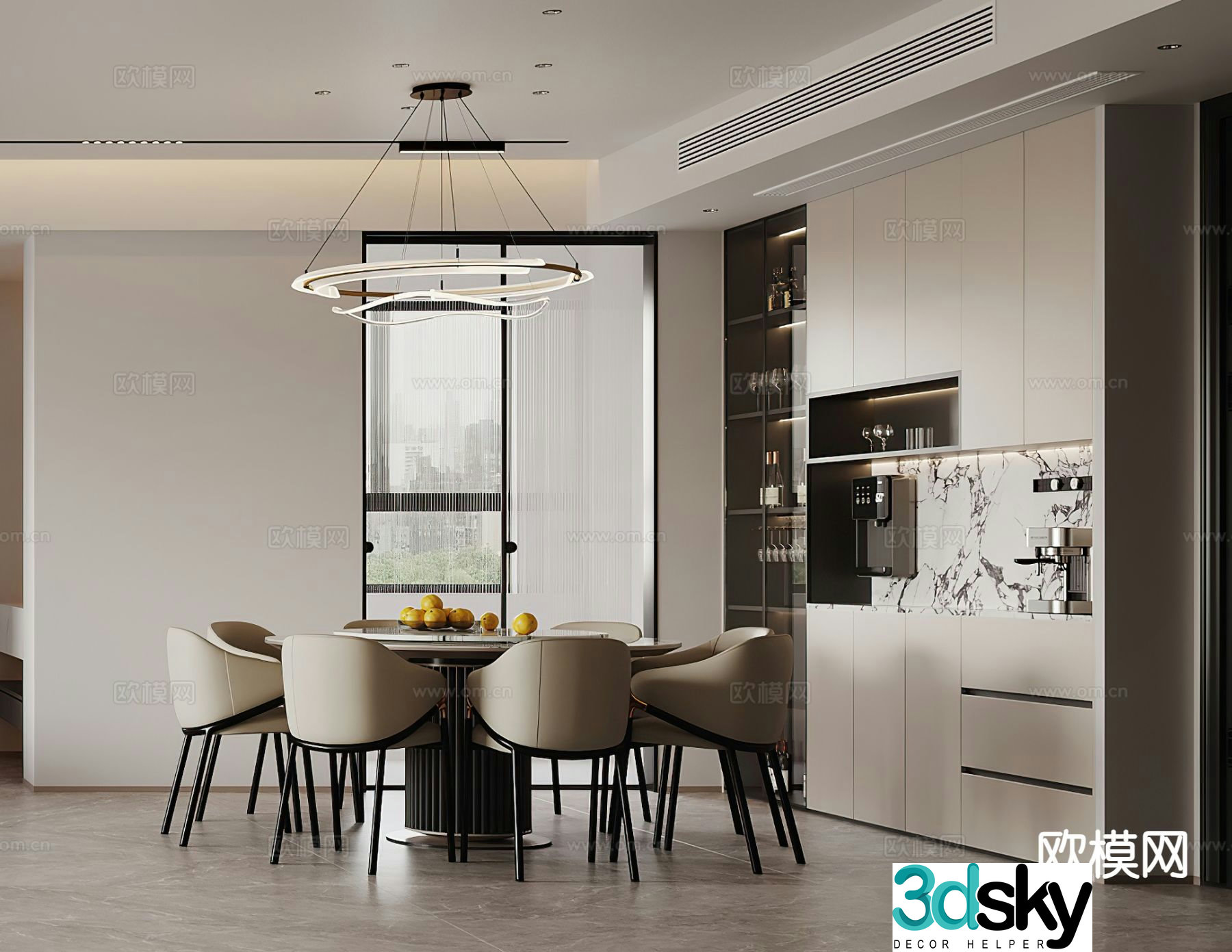 Modern restaurant 3d model