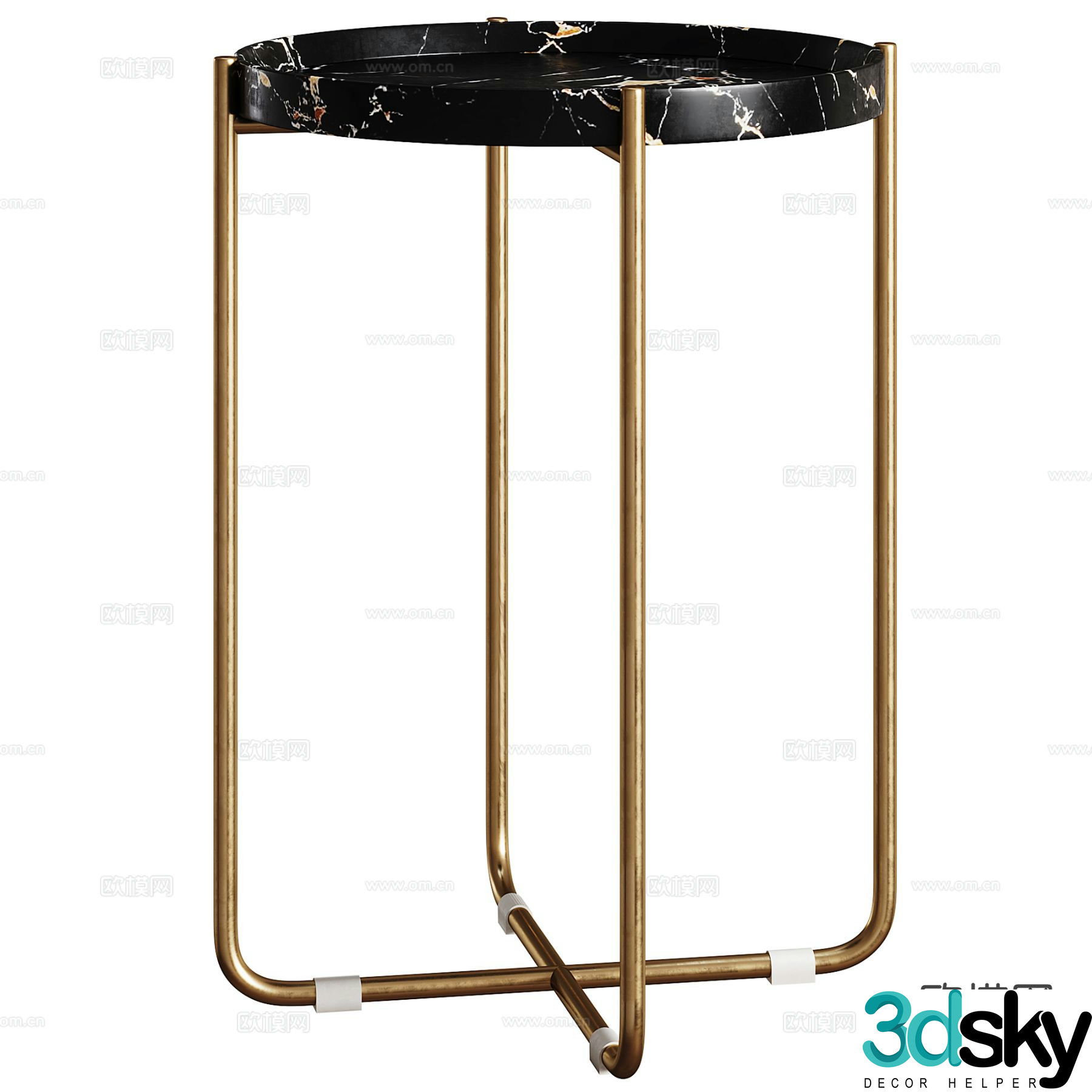 Light luxury corner table side table round table table table 3D model