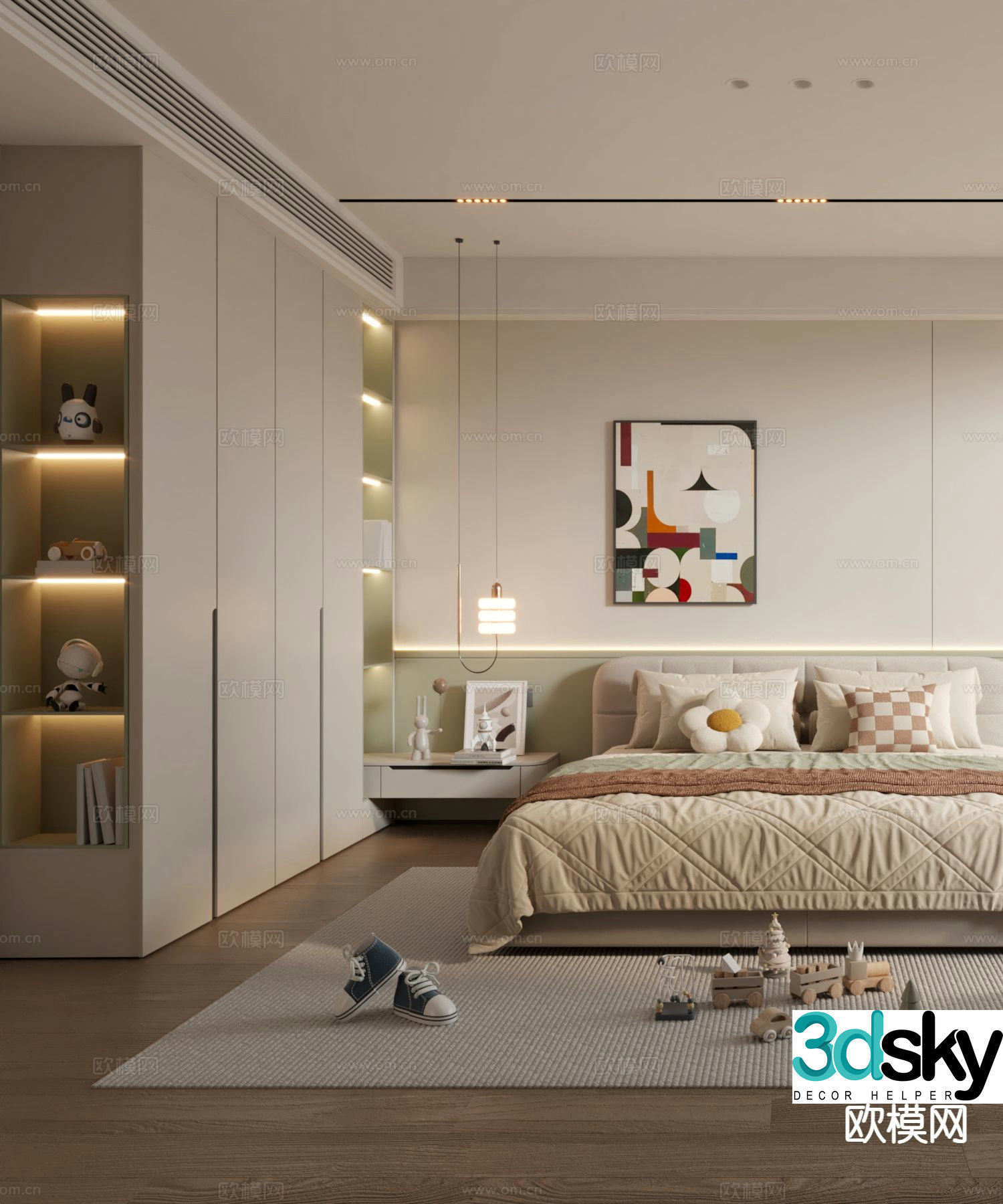 Modern children’s room boy’s room 3d model