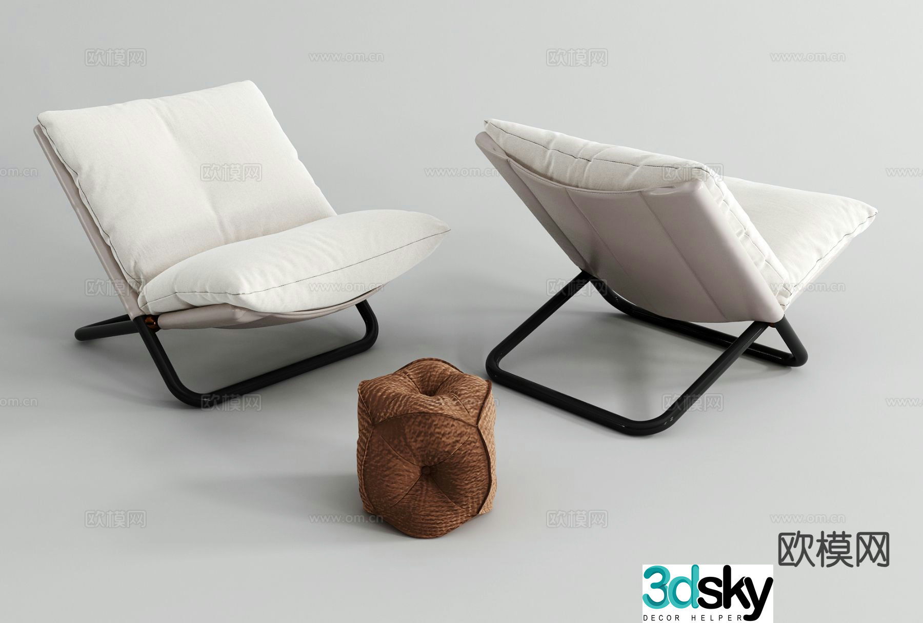 Modern chair leisure chair 3d model