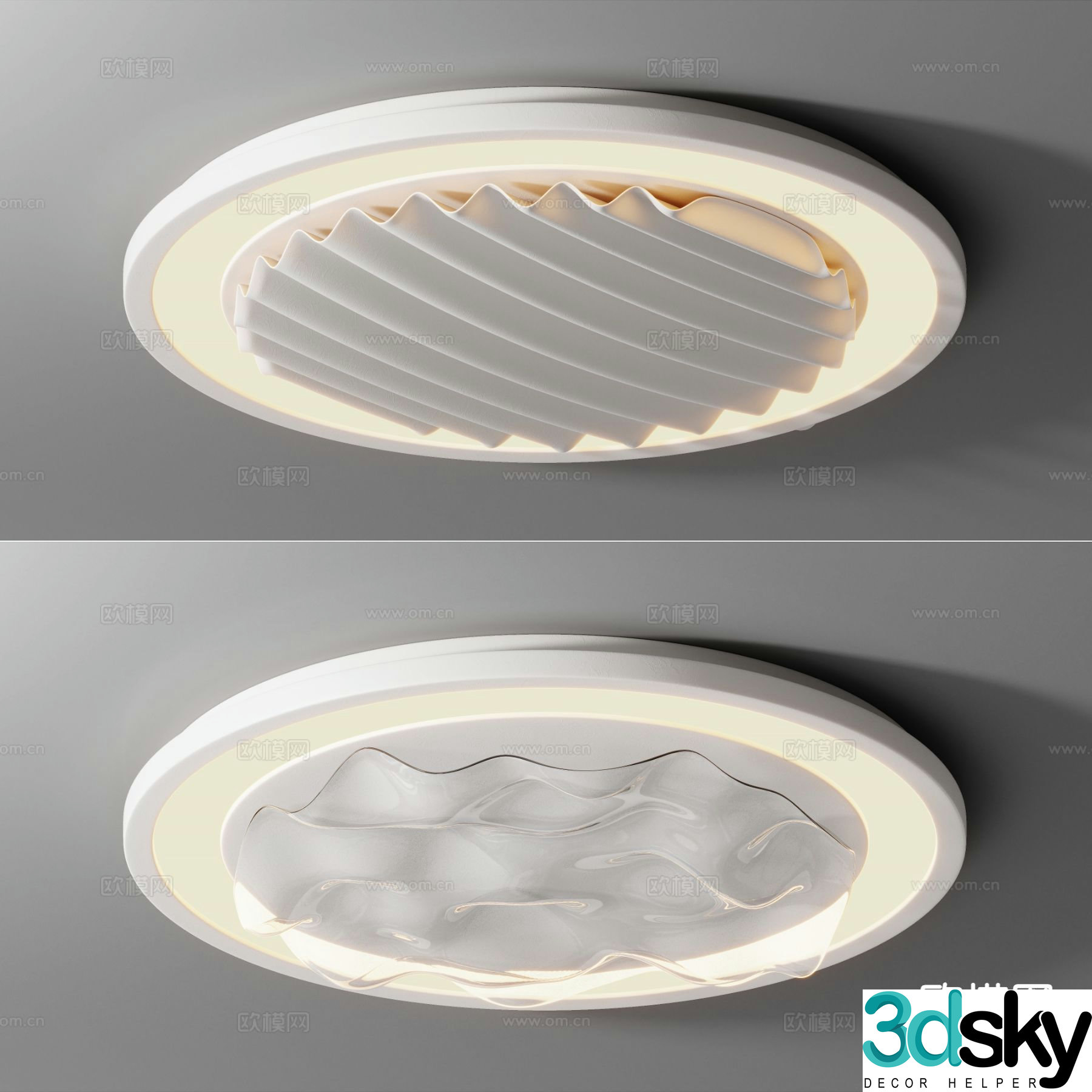 Cream style ceiling lamp round ceiling lamp 3d model