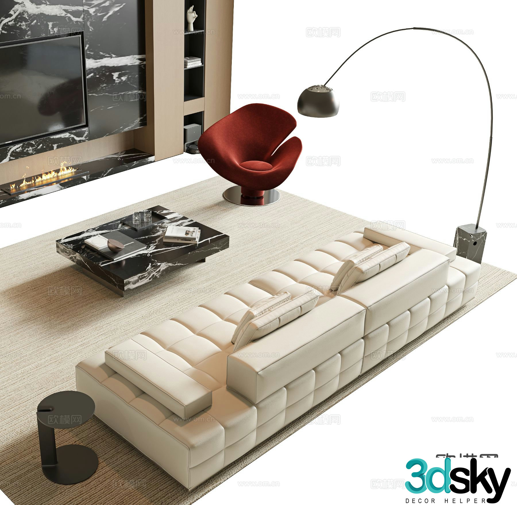 Modern sectional sofa 3d model