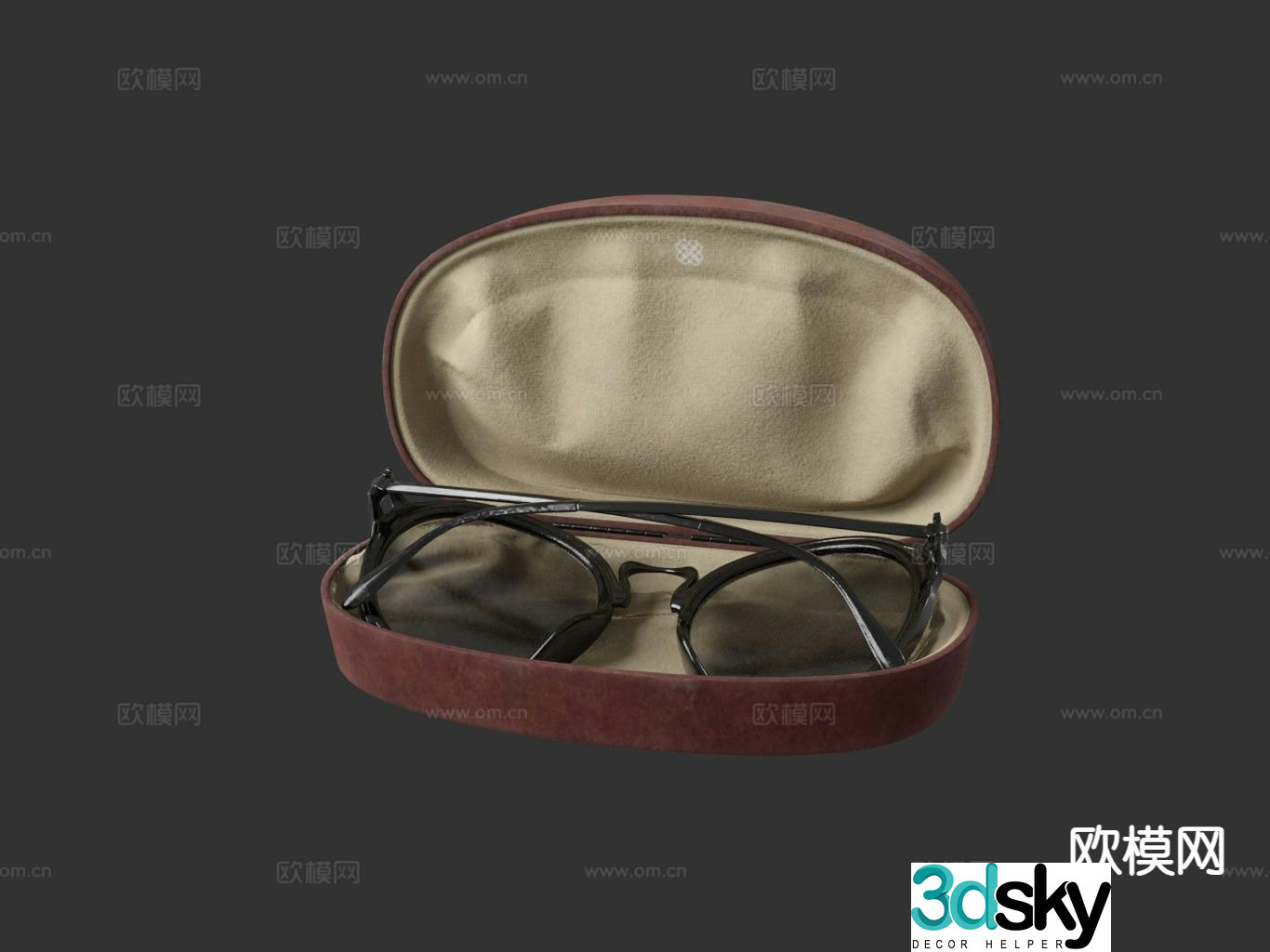 Modern glasses glasses case 3d model